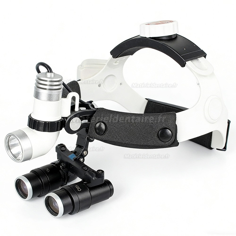 KWS 4.0X  loupes dentaires binoculaires + KWS KD-203AY-4 3W lampe frontale m&eacute;dicale LED avec 2 piles